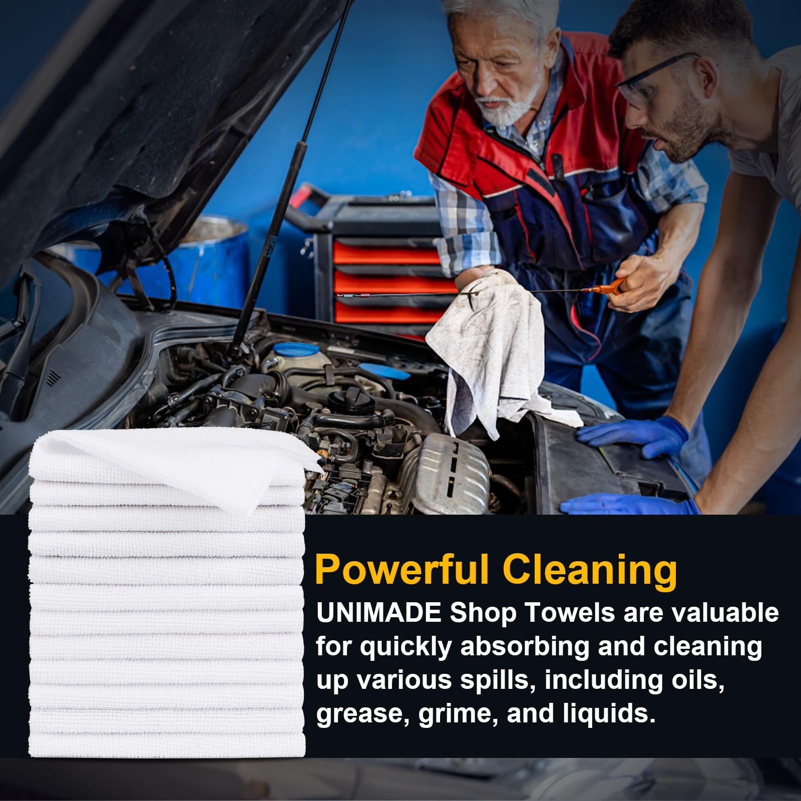 Towel Rags, 50 Pack Reusable Rags Bulk Microfiber Cleaning Cloth Lint Free Cl…