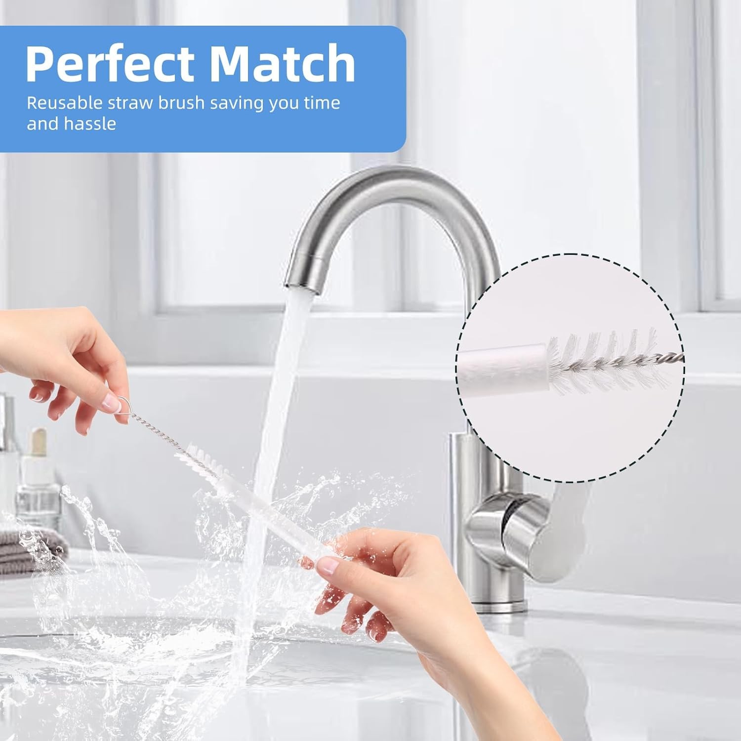3PC Owala Water Bottle Cleaner Kit, Brush & Straw Cleaner for 24/32/40oz Bottles