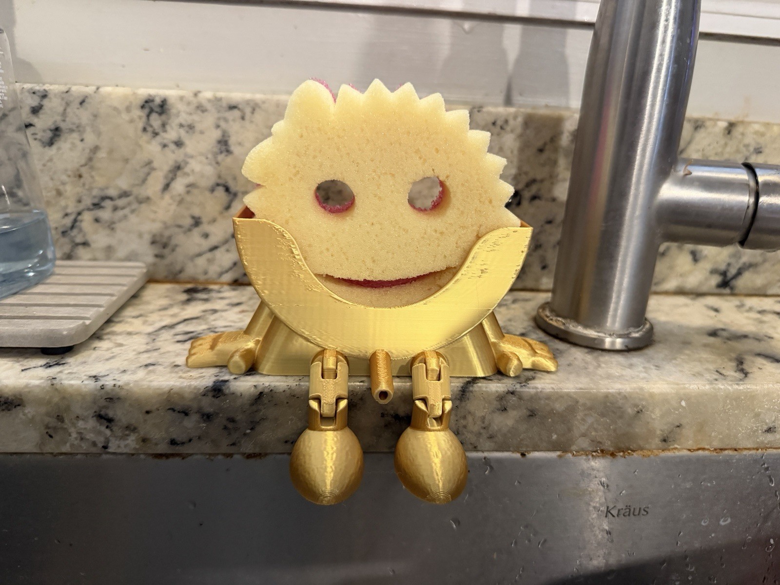 Articulating Scrub Daddy Holder | 3D-Printed Sink Accessory | Fun Kitchen Decor