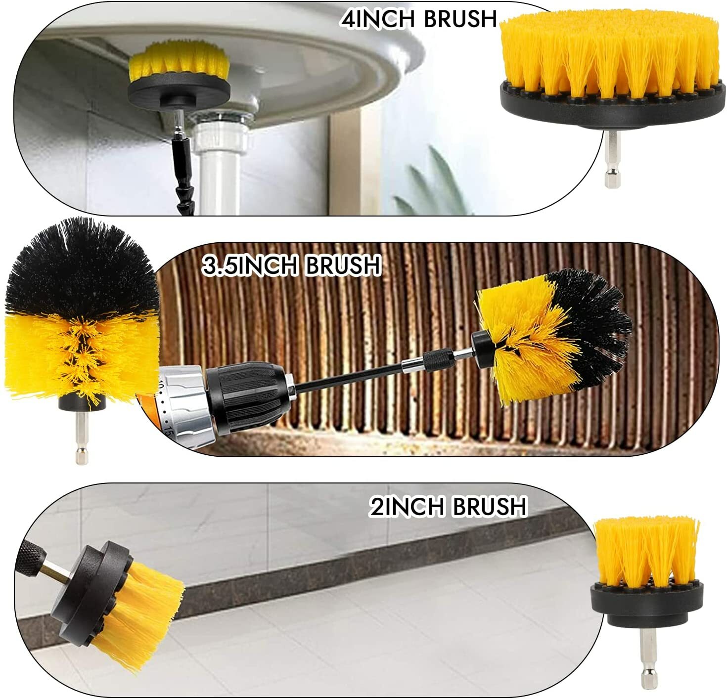 22 Pack Drill Brush Cleaning Kit Nylon Brushes & Scouring Pads for All Surfaces