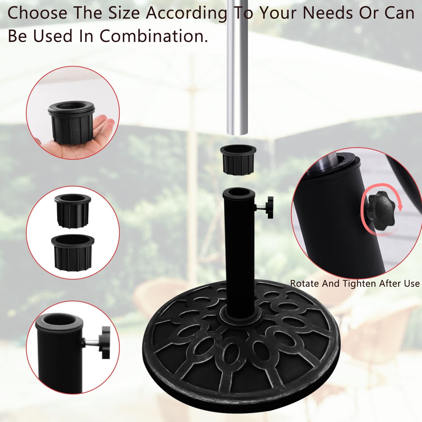 6 Pcs Umbrella 2.5 inches (W) x 3.5 (L) x 0.25 (H), Black 6