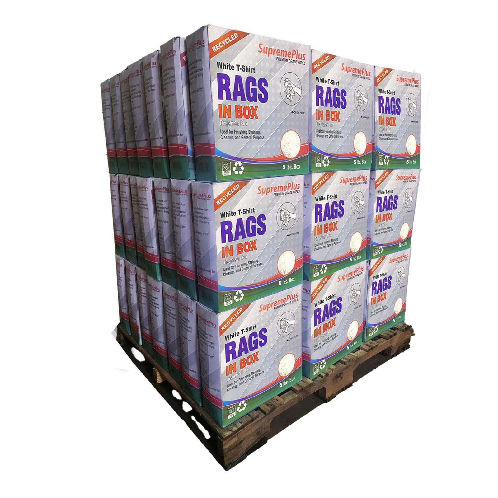 Cleaning T-Shirt Knit – Assorted Colors Wipes 600 LB Pallets – Compressed Boxes