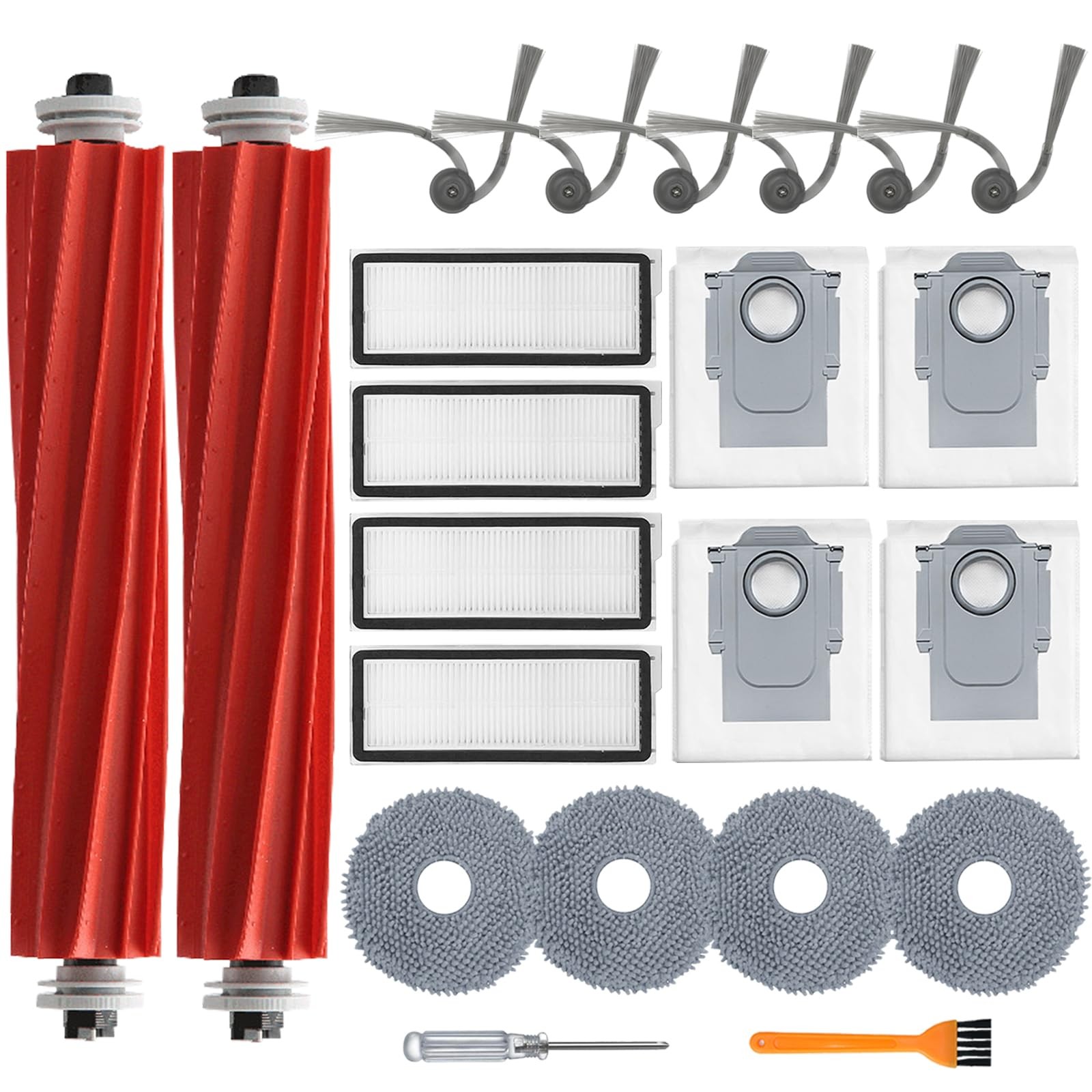 Accessories Kit for Roborock QV 35A/QV 35S Robot Vacuum, 2 Main Brush Roller,…