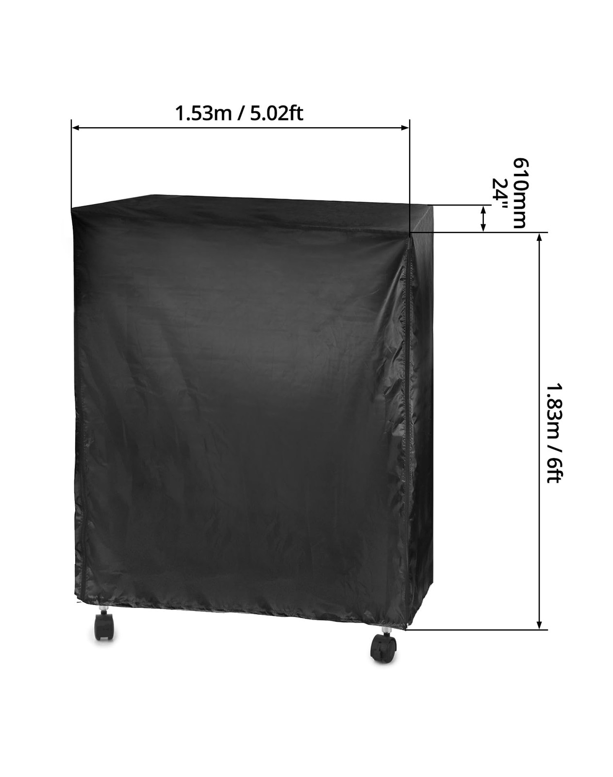 QWORK Wire Rack Cover – 60″x24″x72″, Oxford Cloth, Keeps 1 Pack