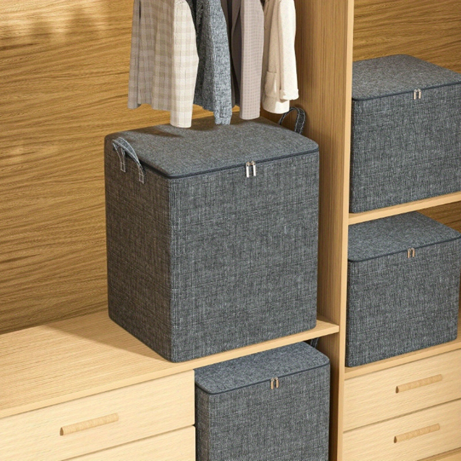 210L Clothes Storage Bag Large Capacity Organizer for Comforters Blanket Bedding