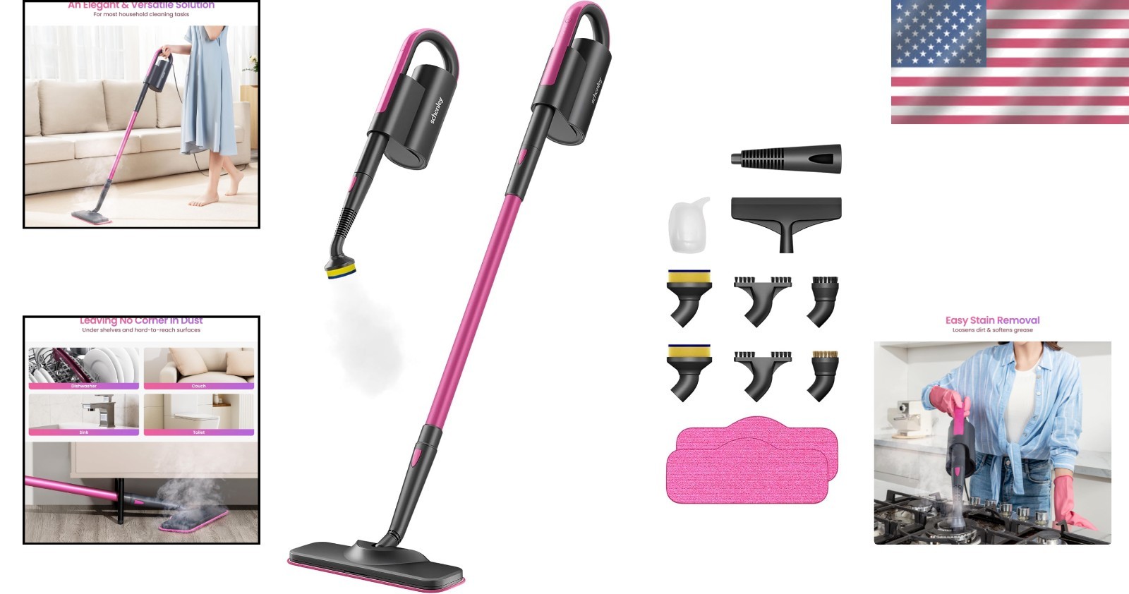 14-in-1 Steam Mop Cleaner with Handheld Steamer