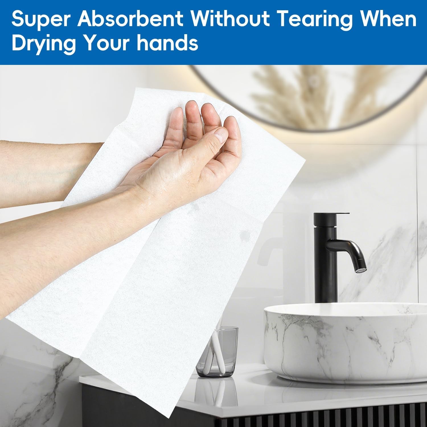 JEBBLAS Disposable Guest Towels, 7.8” X 15.7”inches, 200 Count