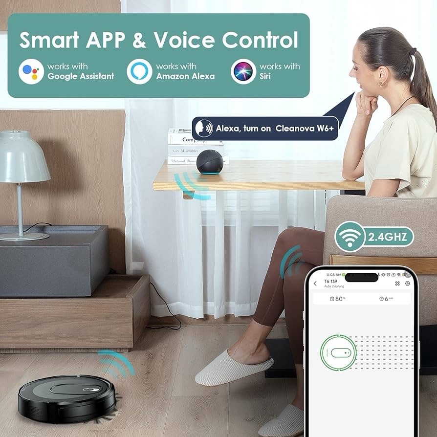 Robot Vacuum, 100 Mins Runtime, Slim, Quiet, Automatic Robotic Vacuum Cleaner