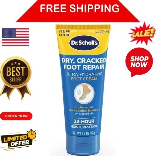 Dr. Scholl’s Dry, Cracked Foot Repair Ultra Hydrating Foot Cream, 3.5 oz