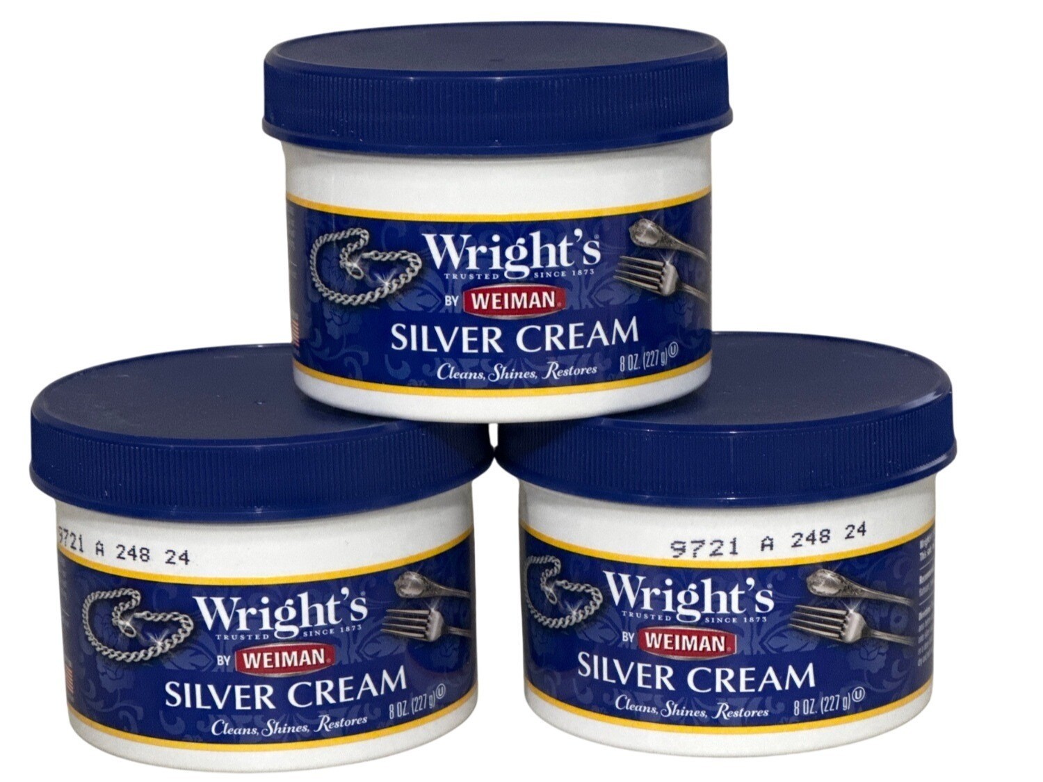 Wrights Silver Cream By Weiman 8 Oz – Cleans Shines & Restores – Lot Of 3
