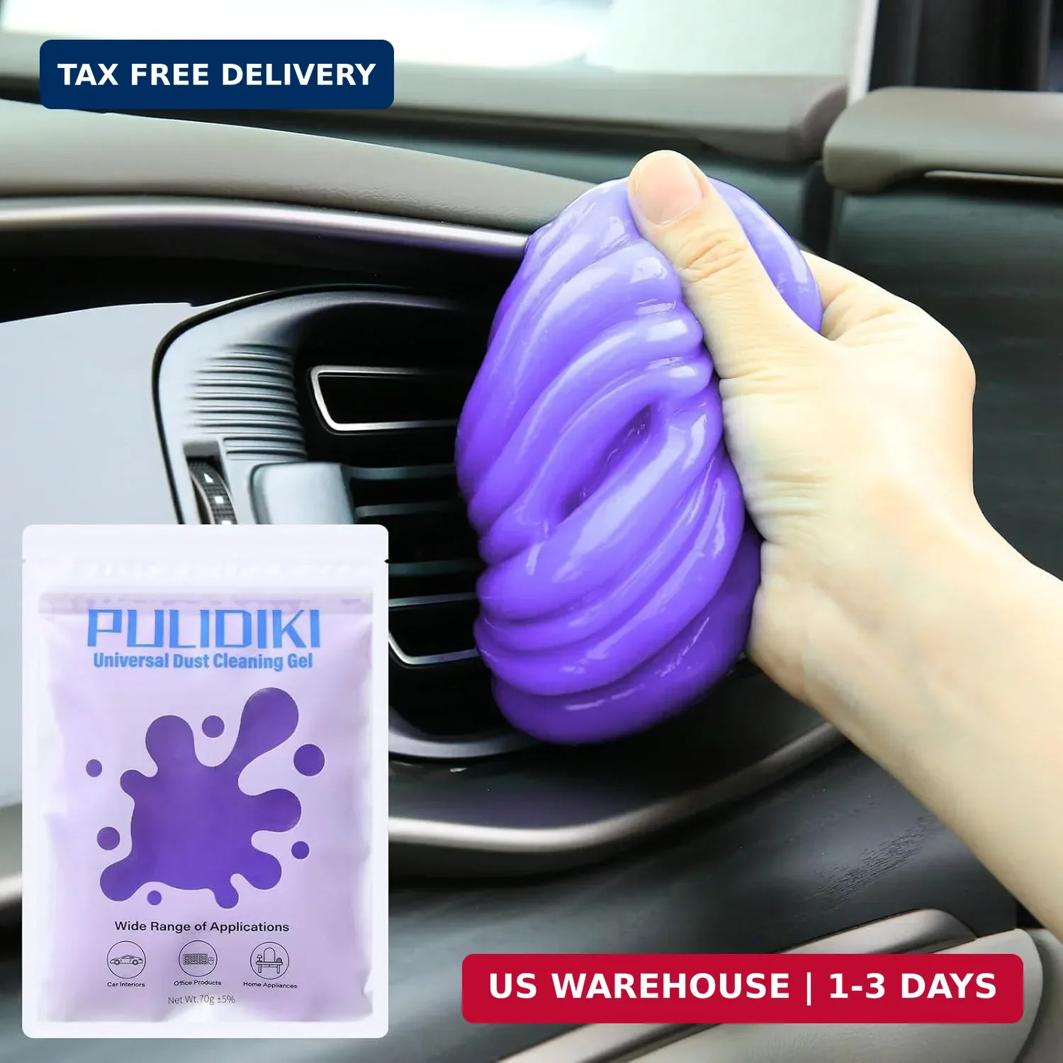 PULIDIKI Car Cleaning Gel Clean Putty, Universal Car Interior Cleaner Slime, Per