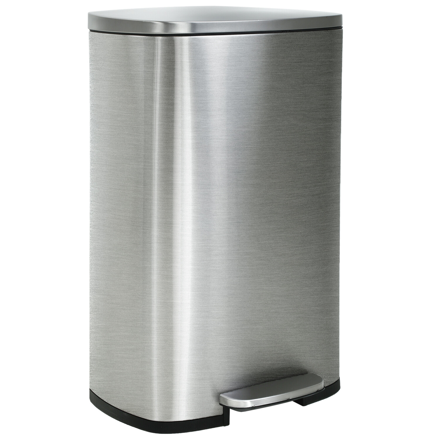 13 Gallon/50 Liter Trash Can with Lid Step, Fingerprint-Proof Kitchen Trash Bin