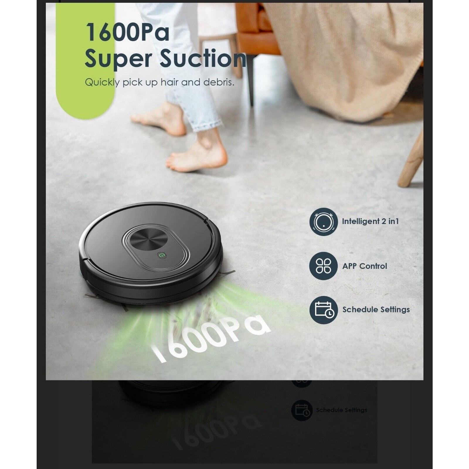XIEBRO Smart HR101 3 in 1 Mopping Robotic Vacuum with Schedule, App/Bluetooth/A