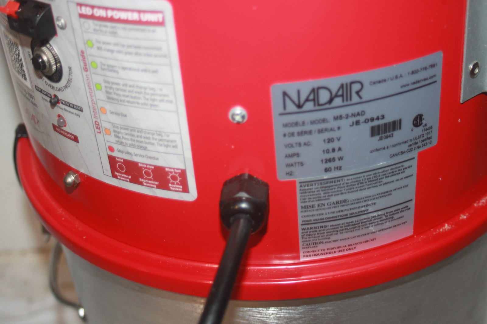 Nadair NADAIR-700-AL-22 700 AW Compact and Powerful Central Vacuum, Hybrid (MINT