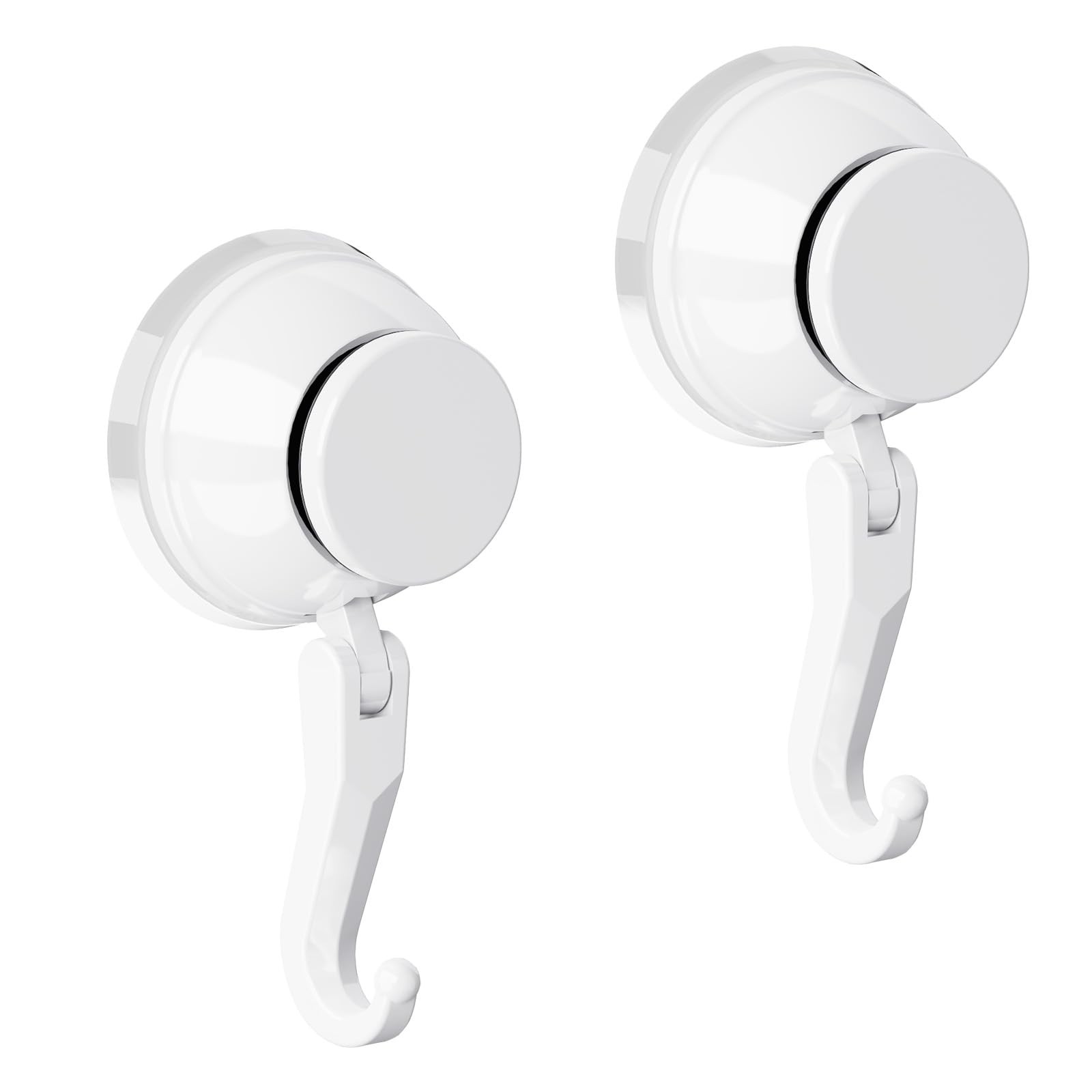 Heavy Duty Suction Cup Hooks for Shower, 2-Pack 11 lbs Removable Hooks for To…