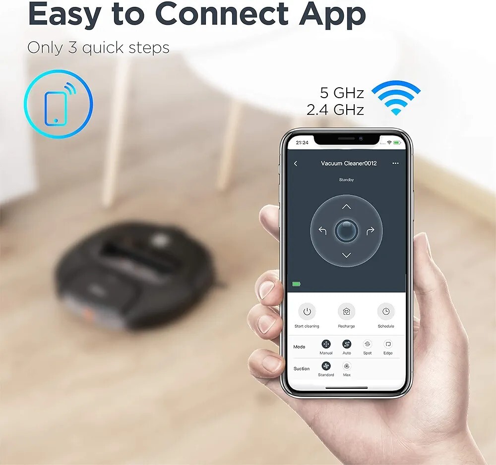 Eureka Groove Robot Vacuum Cleaner, Wi-Fi Connected, App, Alexa & Remote Control