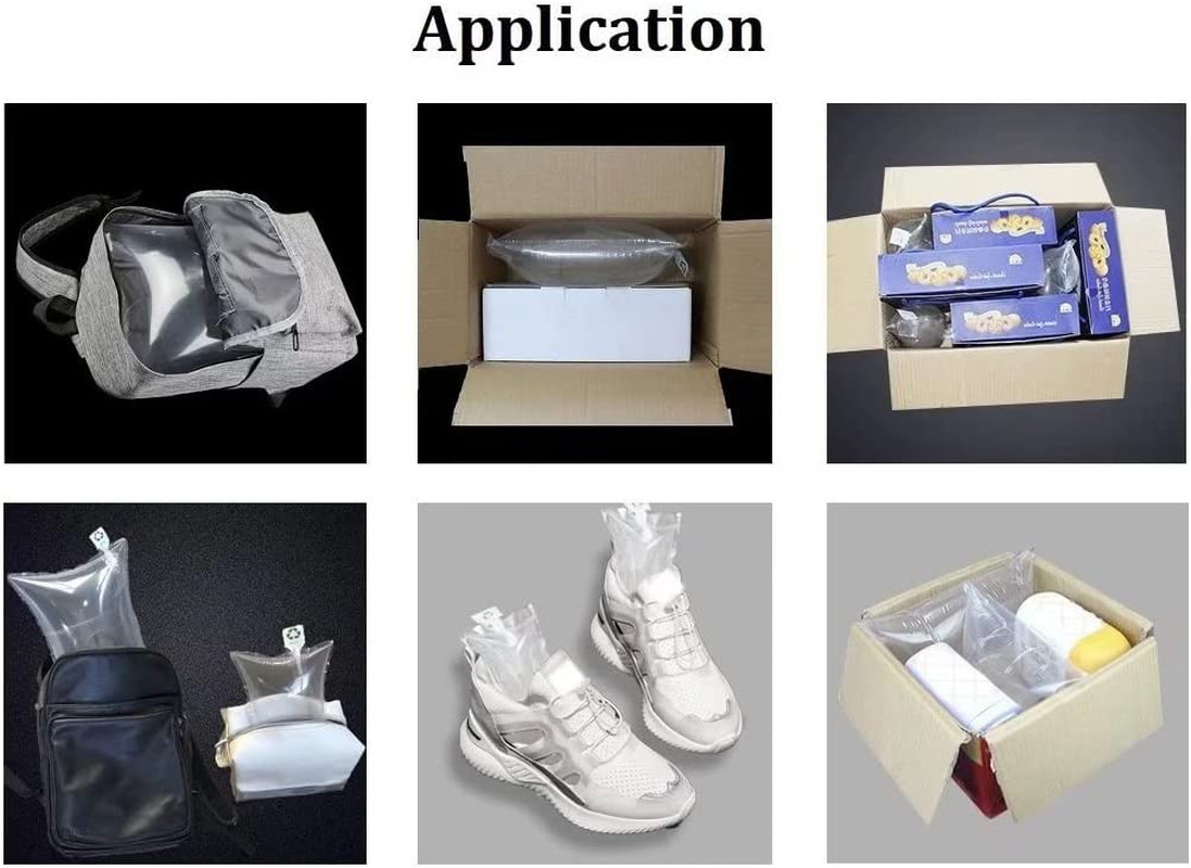 （100 Pack + Free Hand Pump ） 3.9×7.9 Clear Plastic Inflatable Air Packaging Bags