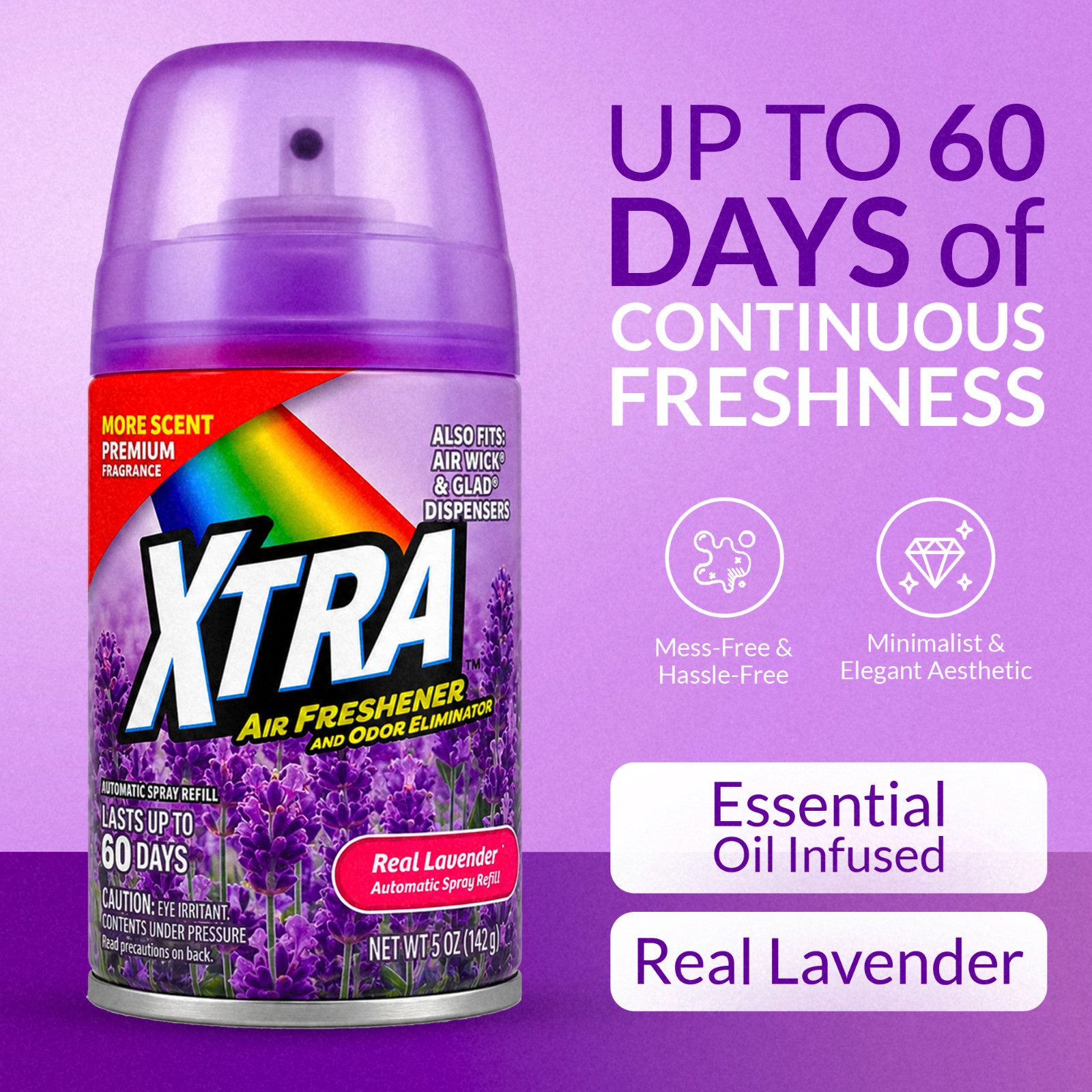 3 Pack XTRAA Automatic Spray Refills – Real Lavender – 5 oz Each