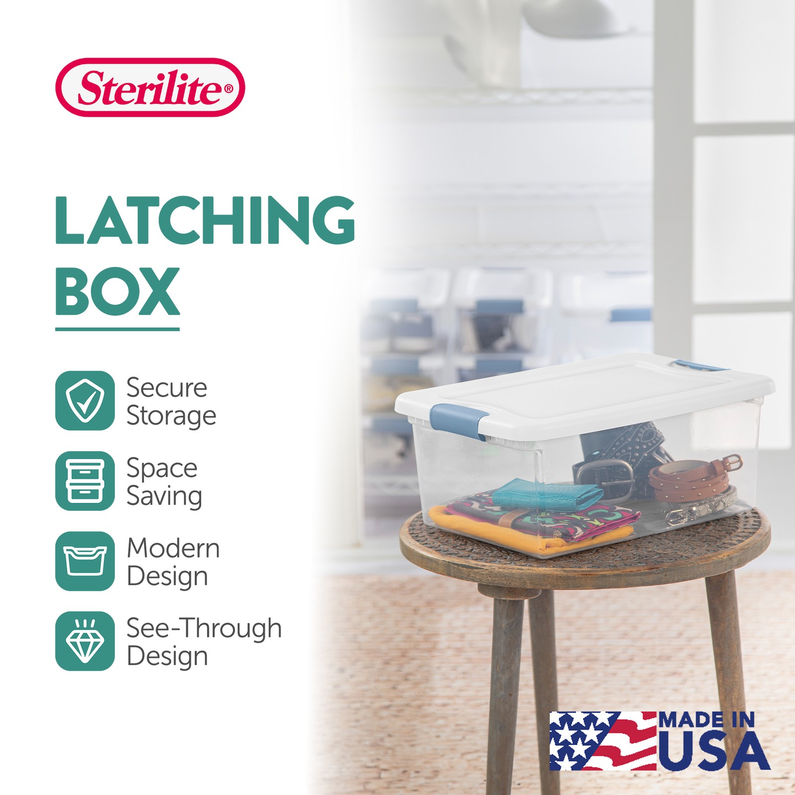 Sterilite 15-Quart Clear Stackable Latching Storage Box Container (36 Pack)