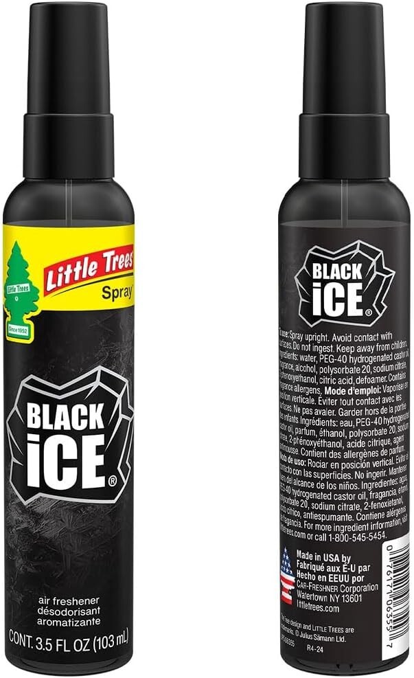 1 x Little Trees Black Ice Scent Air Freshener Spray Mist Fragrance Aroma 3.5oz