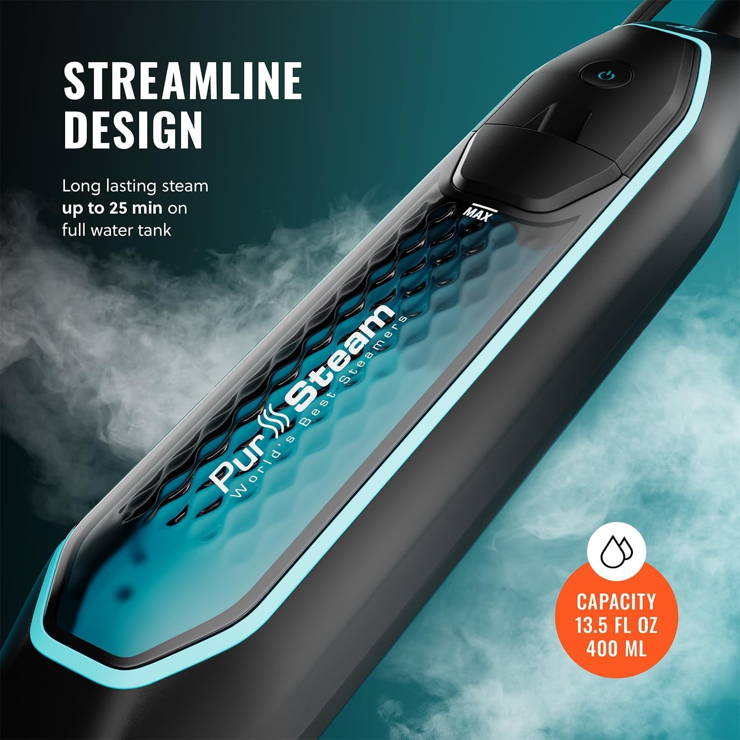 Pursteam ScrubMaster Steam Mop with Dual Scrubbing Head, LED Headlights