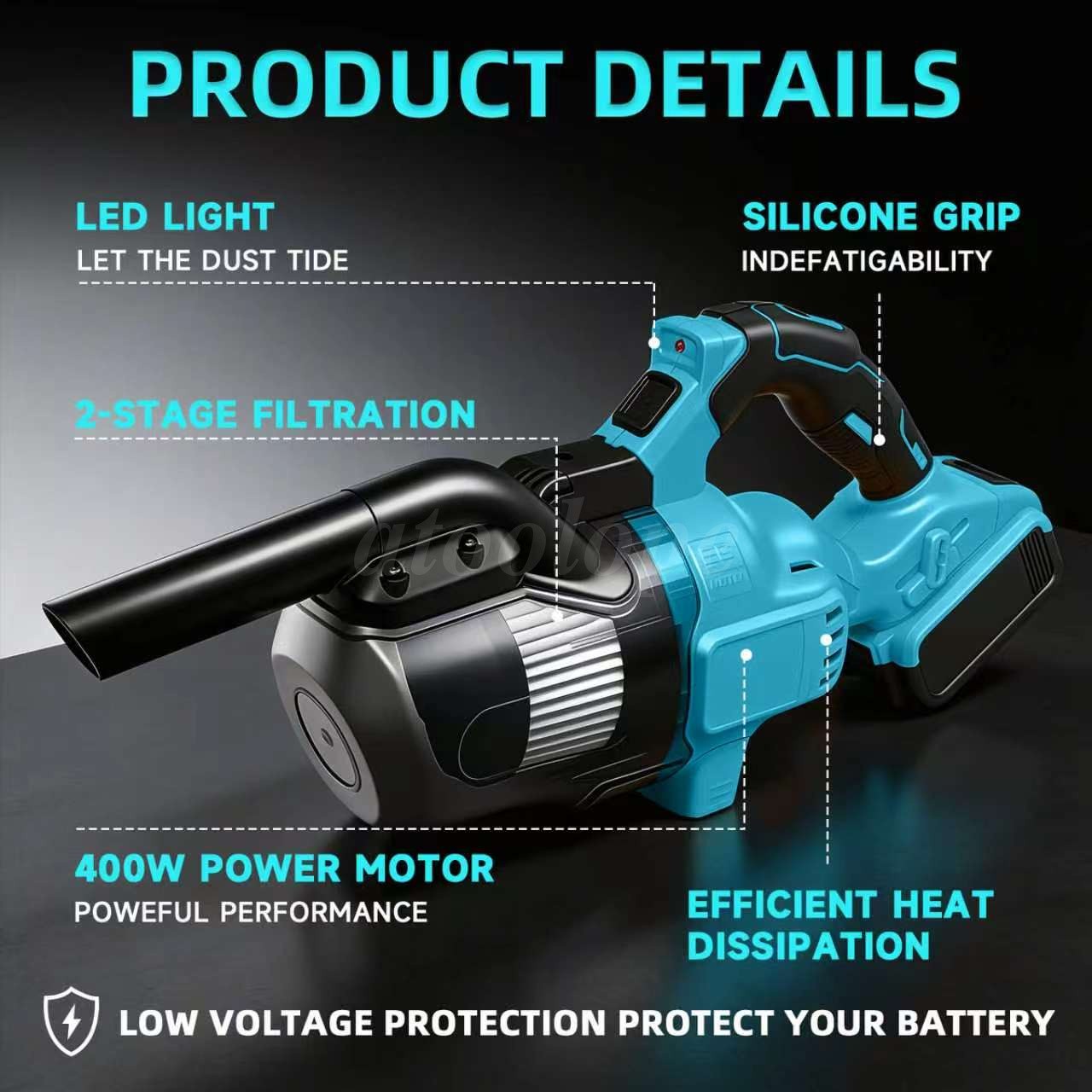 5-in-1 Cordless Stick Vacuum 300W HEPA Filter 2.6A Battery For Home Car Pet Hair