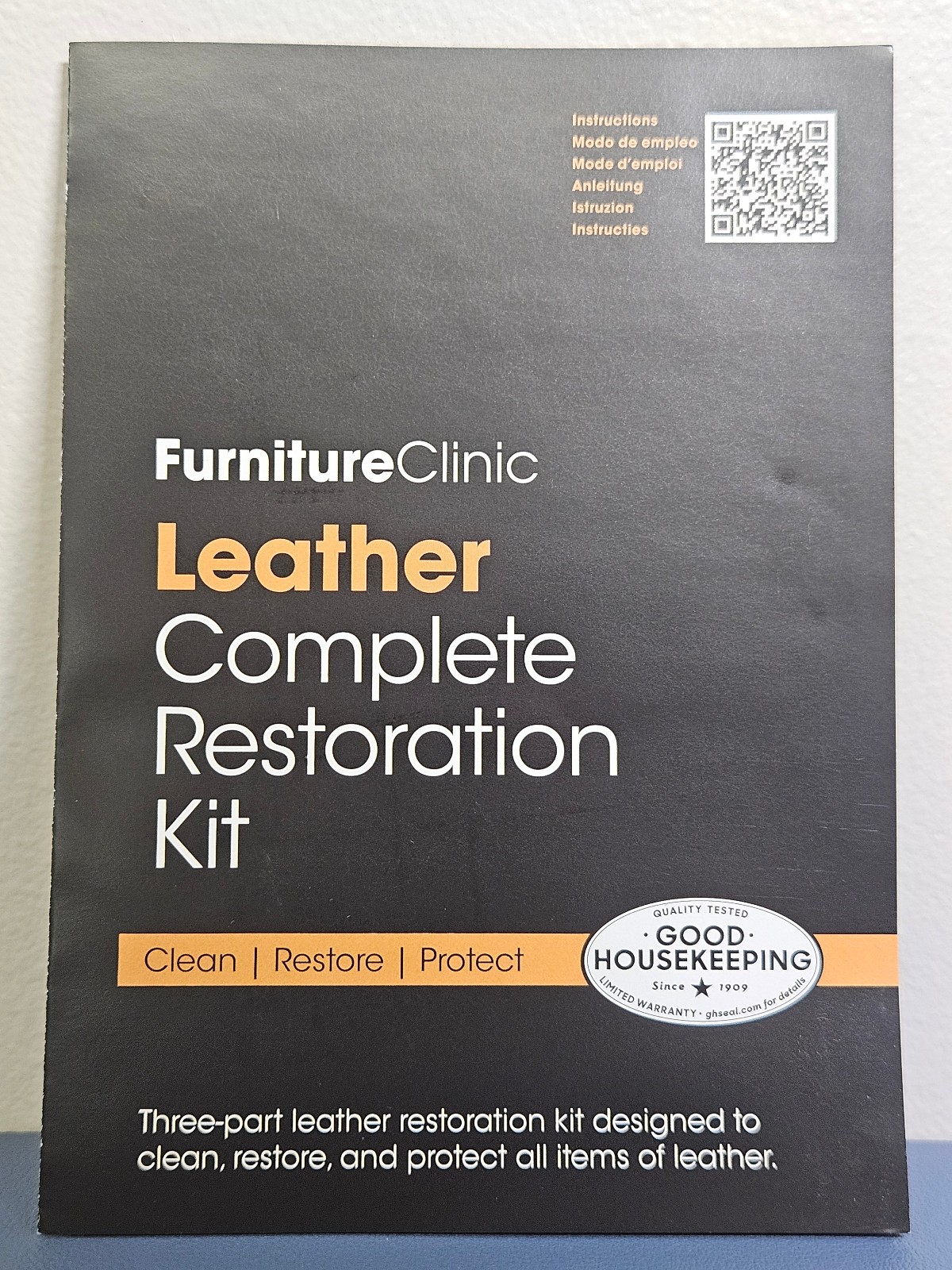 Furniture Clinic Leather Complete Restoring Kit Dark Brown Clean Protect Recolor