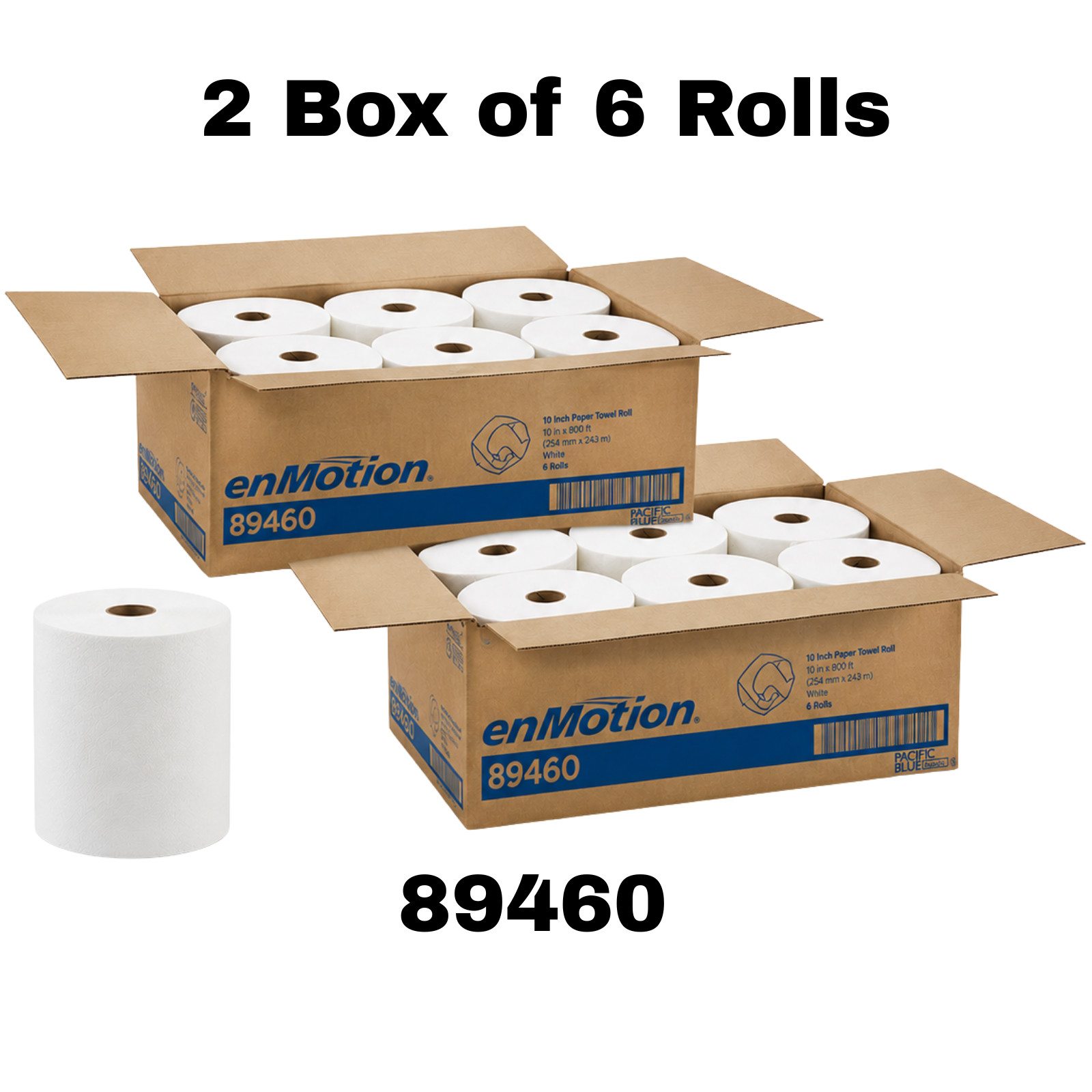 Georgia-Pacific enMotion Paper Towel Rolls 10″ x 800′ White 1-Ply 12 Rolls