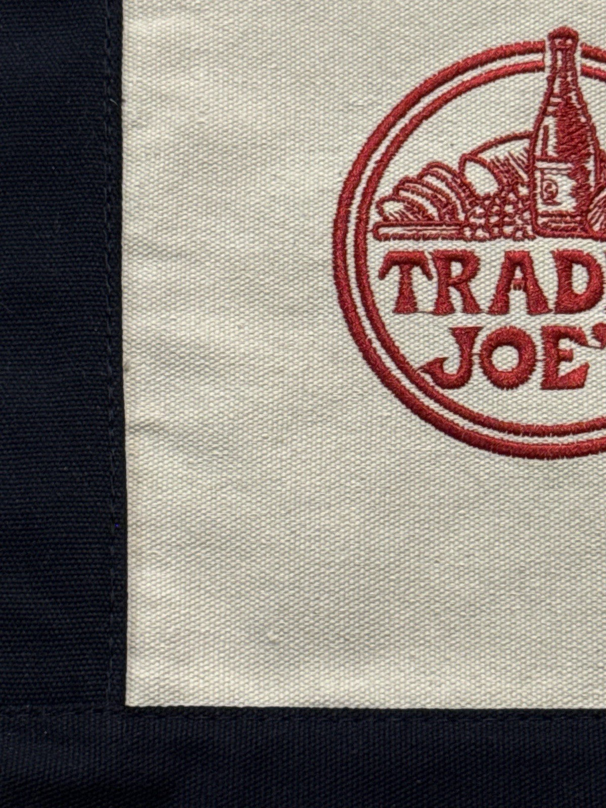 Trader Joe’s Large Classic Canvas Tote Bag Navy Blue Heavy Duty Limited Edition