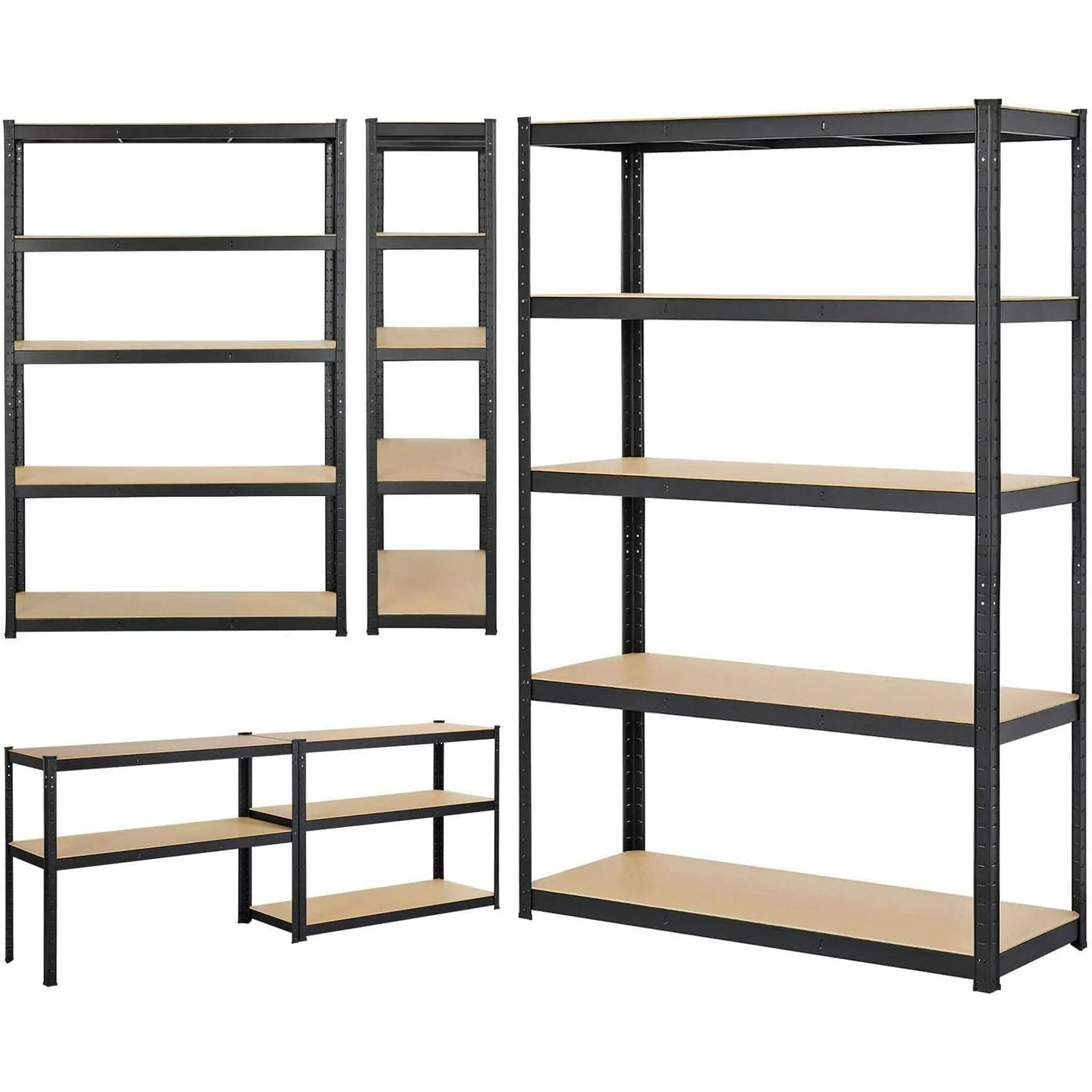 Heavy Duty Metal Muscle Rack Shelving Storage 43″W x 18″D x 71″H Garage 5 Shelf