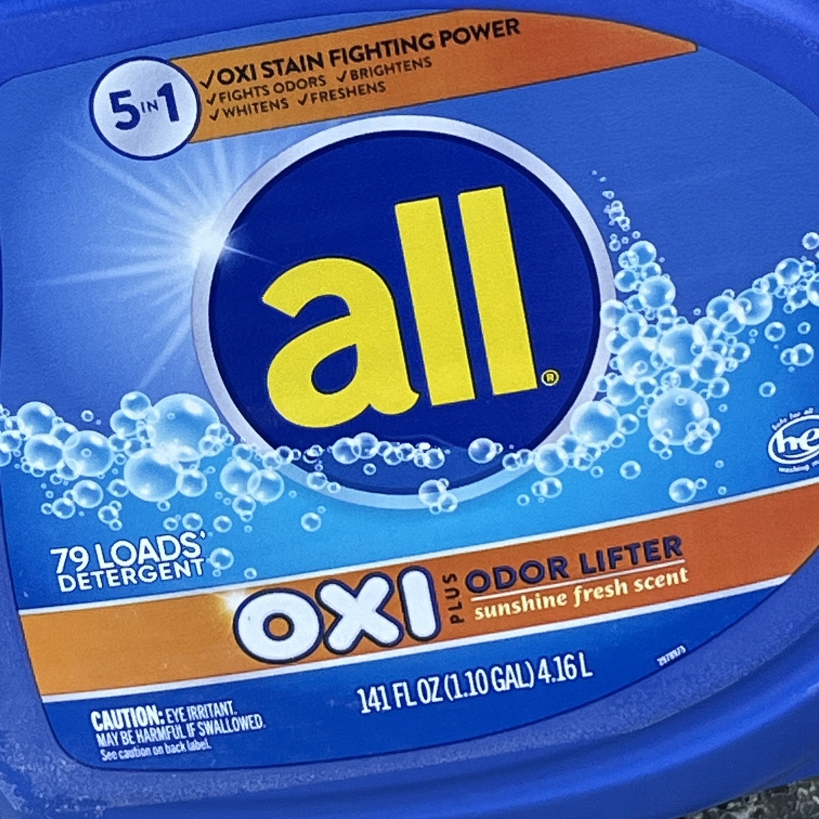 All OXI Plus Odor Lifter Liquid Laundry Detergent 141 Oz 5 In 1 Sunshine Fresh •