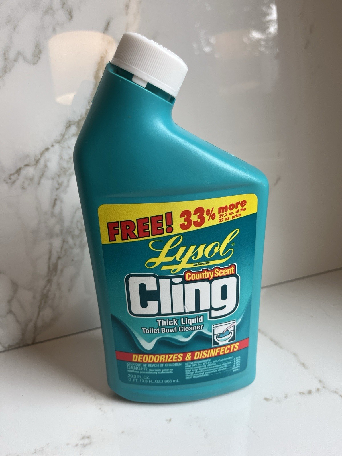 Vtg 90s Lysol Cling Toliet Bowl Cleaner Country Scent 29.3 Fl OZ Thick Liquid