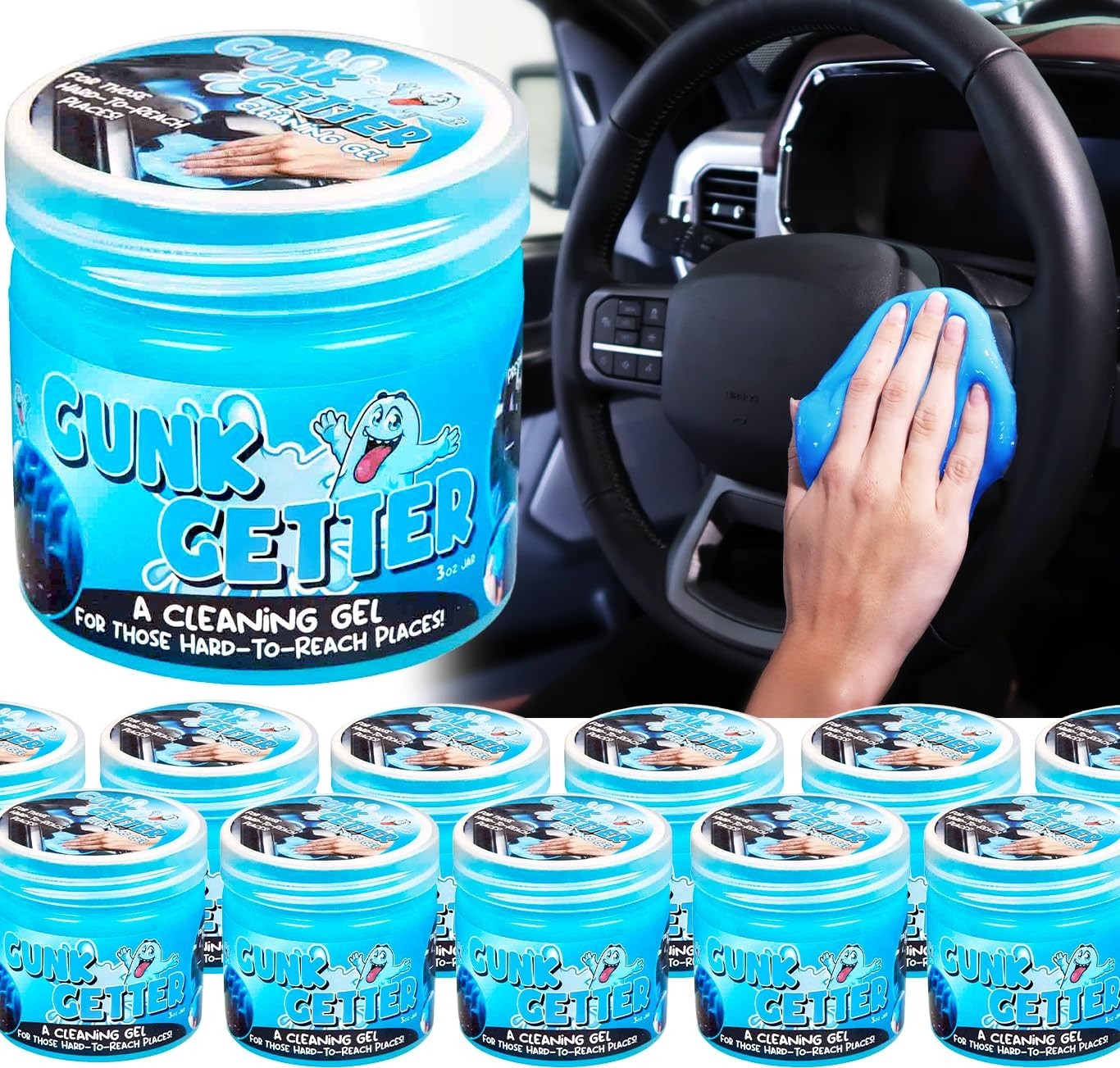12 Pack Cleaning Gel for Hard to Reach Places, Dust & Crumb Remover, 3.5oz
