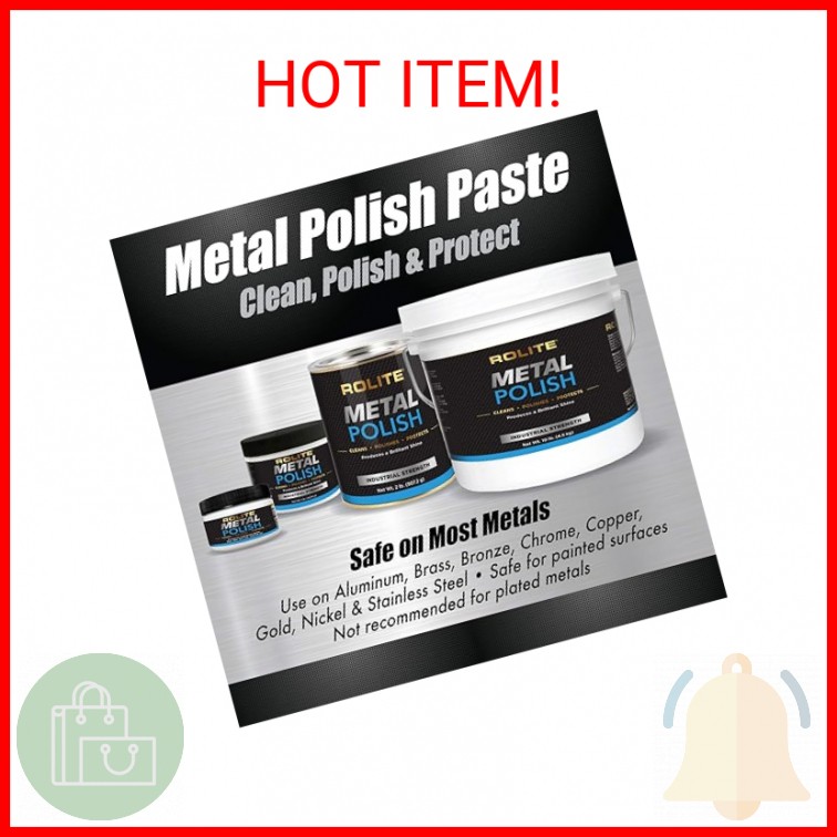 Rolite Metal Polish Paste, 4.5 oz, Industrial Strength Scratch Remover & Cleaner
