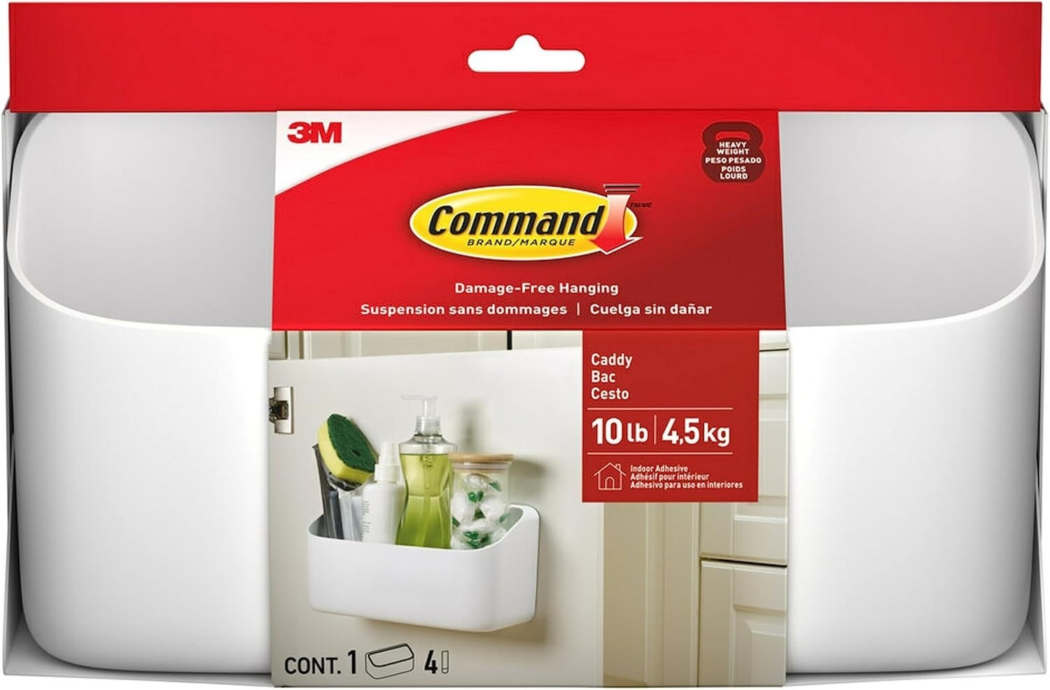 Command Heavyweight Organizing Caddy: 9.9 in. x 5.2 in. x 3.5 in. (White