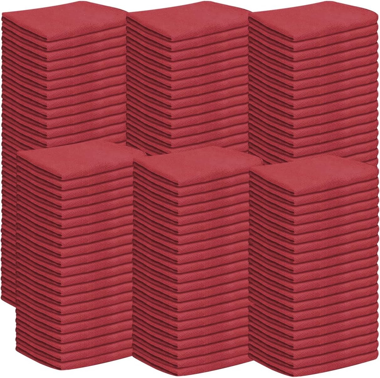 150 Pcs Red Shop Towels Jumbo 14×14 Cleaning Rags, A-Grade & Free Shipping