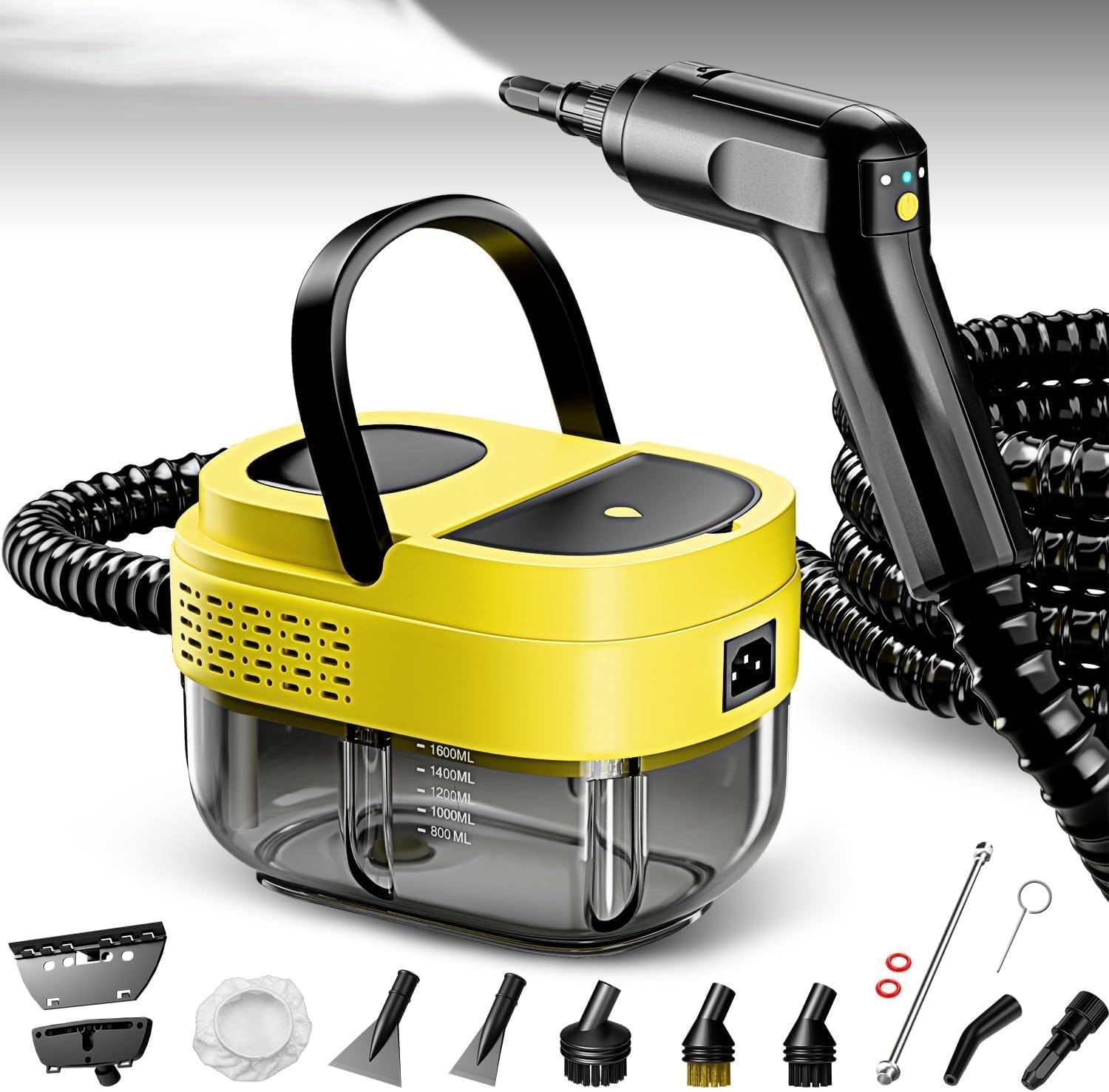 Steam Cleaner,15s Heat-Up,1.6L Tank,3-Level Adjustable Handle,2500W Steamer f…