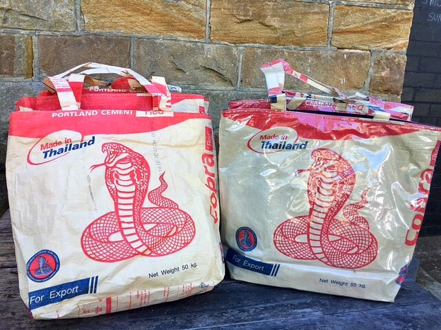 Fair Trade Cobra Cement Beach Tote Handmade in Cambodia
