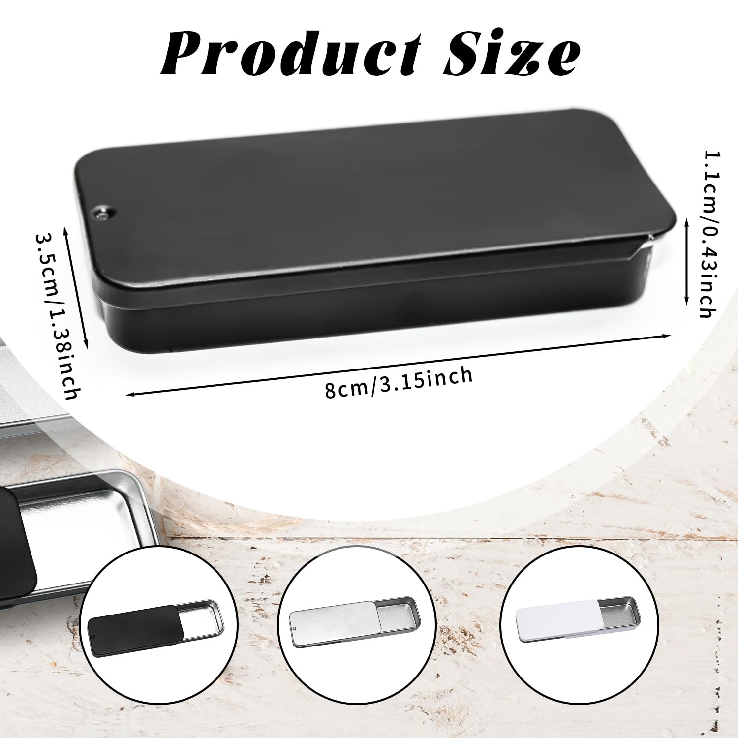 3 Pack Metal Tin Box Containers, Small Metal Box 3.15 x1.34×0.4 Inch, Empty M…