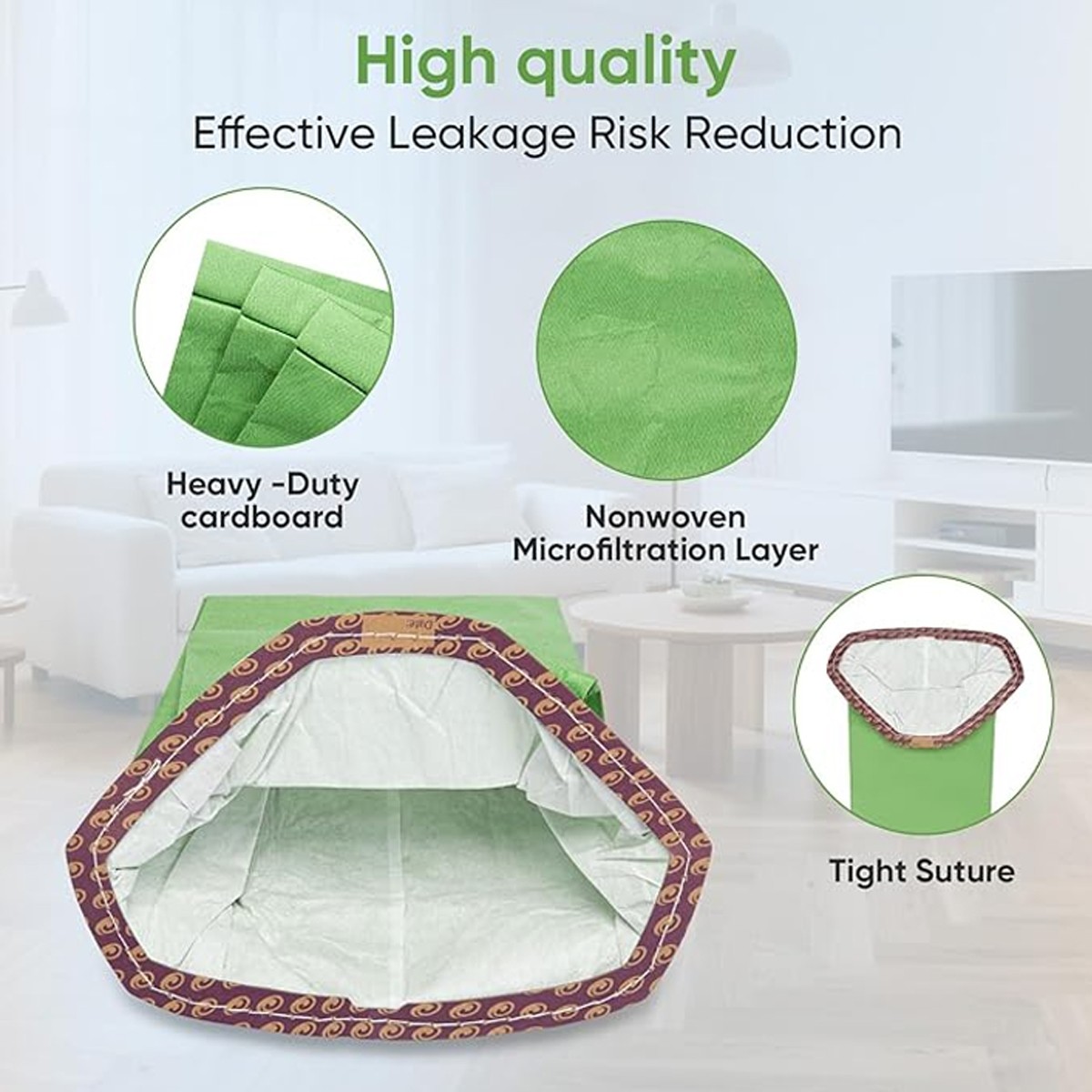 3-30 Pack 107314 Backpack Vacuum Filter Bags for ProTeam 6 QT Vacuum Cleaner