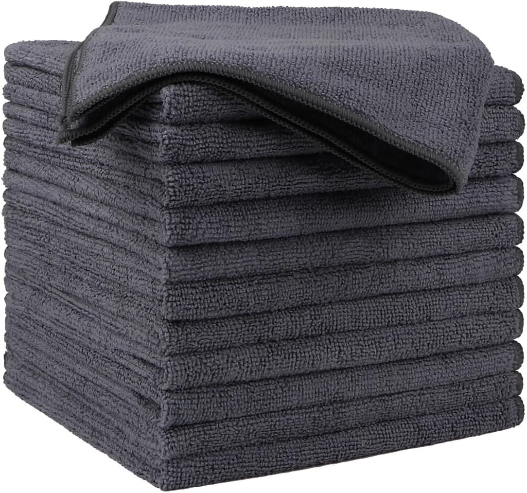 Microfiber Cleaning Cloths 12 Pack, Premium 16 X 16 Inch Microfiber Towel for Ca