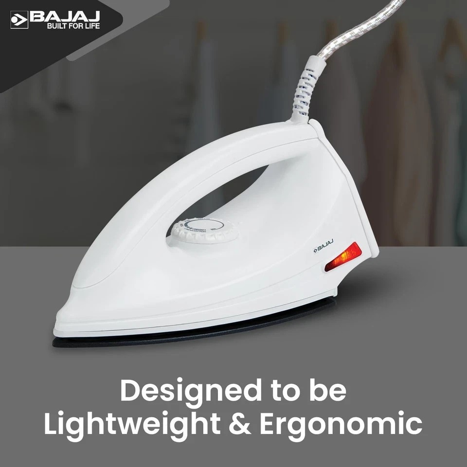 Bajaj DX-6 1000 Watts Dry Iron Anti-Bacterial German Coating Technology 220V