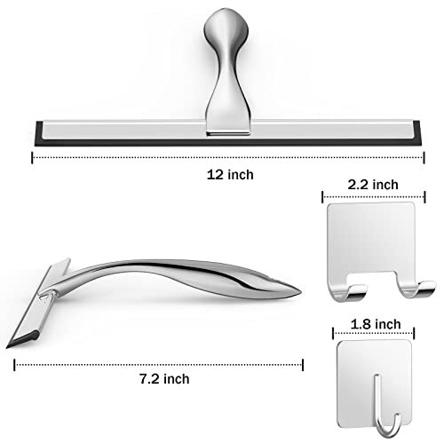All-Purpose Stainless Steel Shower Squeegee for Assorted Colors , Sizes