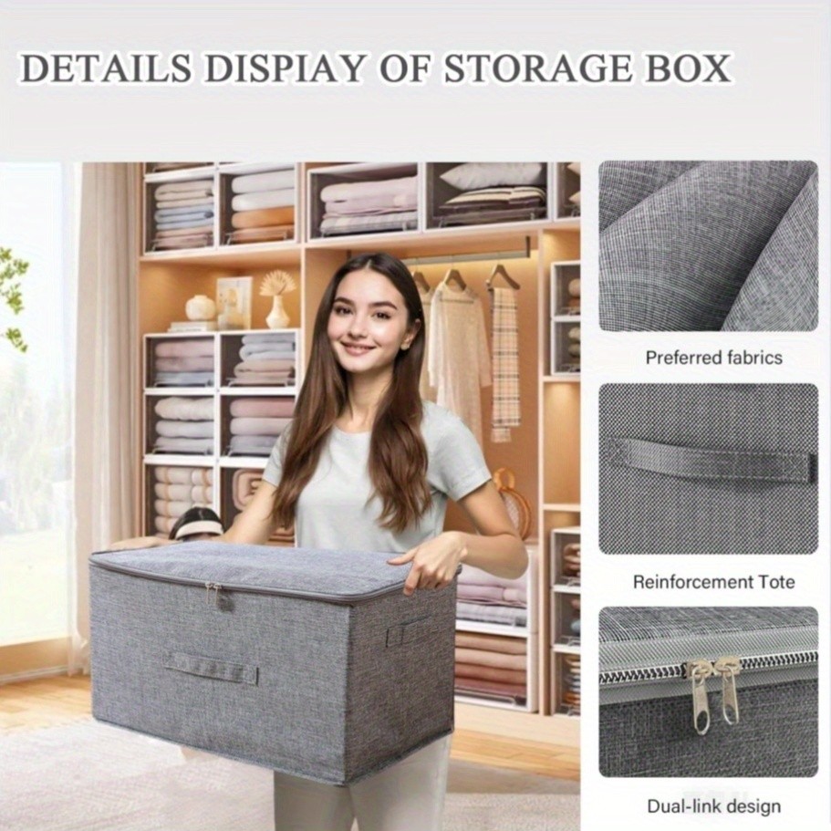 4pcs, Extra-large Foldable Cationic Storage Box, Waterproof Storage