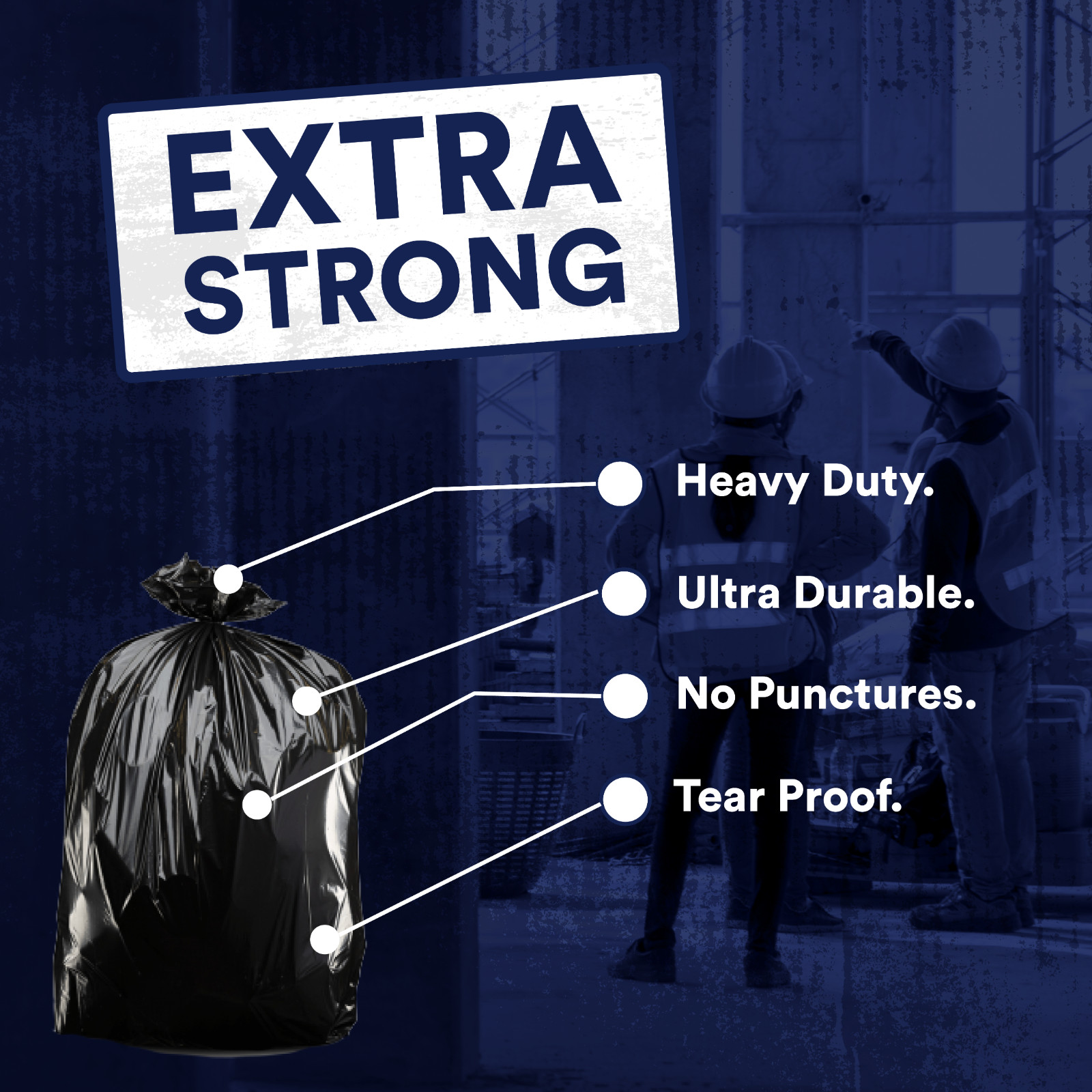 Plasticplace 7-10 Gallon Trash Bags – Black, case of 500 bags