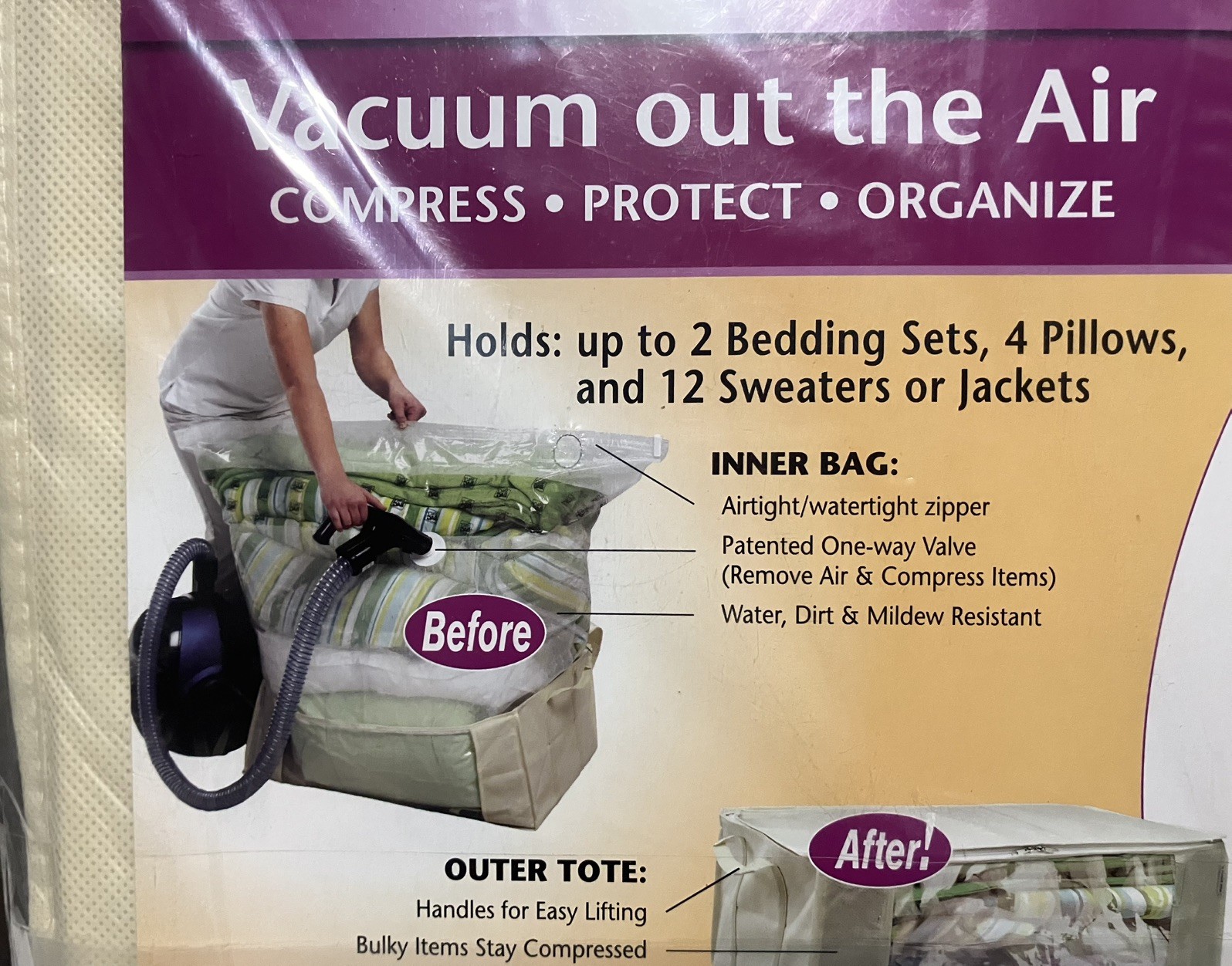 Original Space Saver Tote Vacuum-Seal Jumbo Size: 25.5″ x 19.75″ x 10.5” New