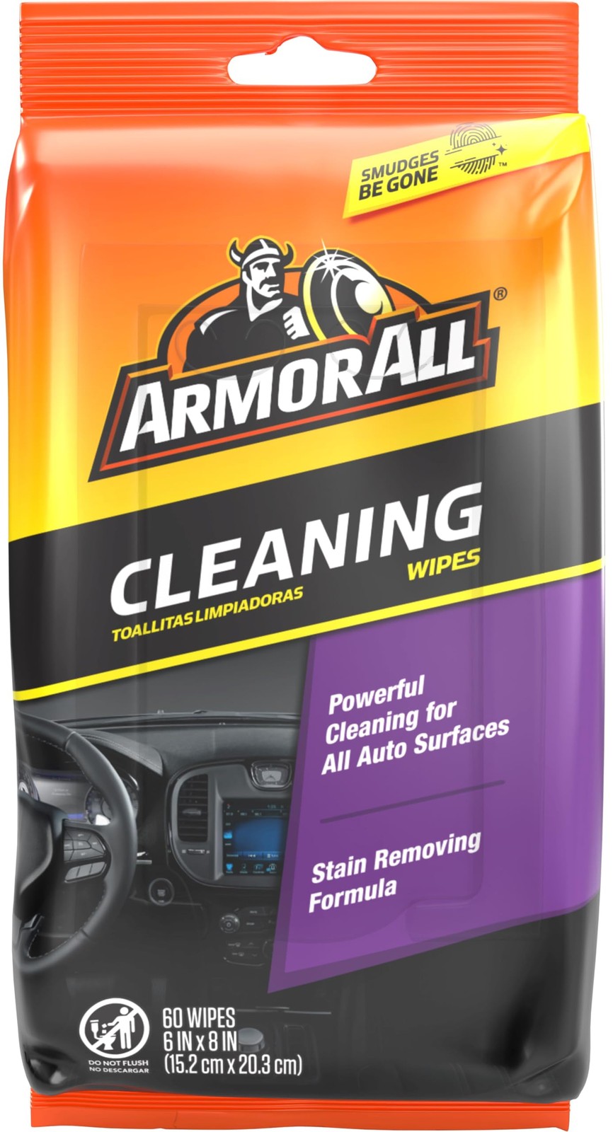 Armor All Car Interior Cleaner Wipes 60 Count Multi Surface Fresh Scent