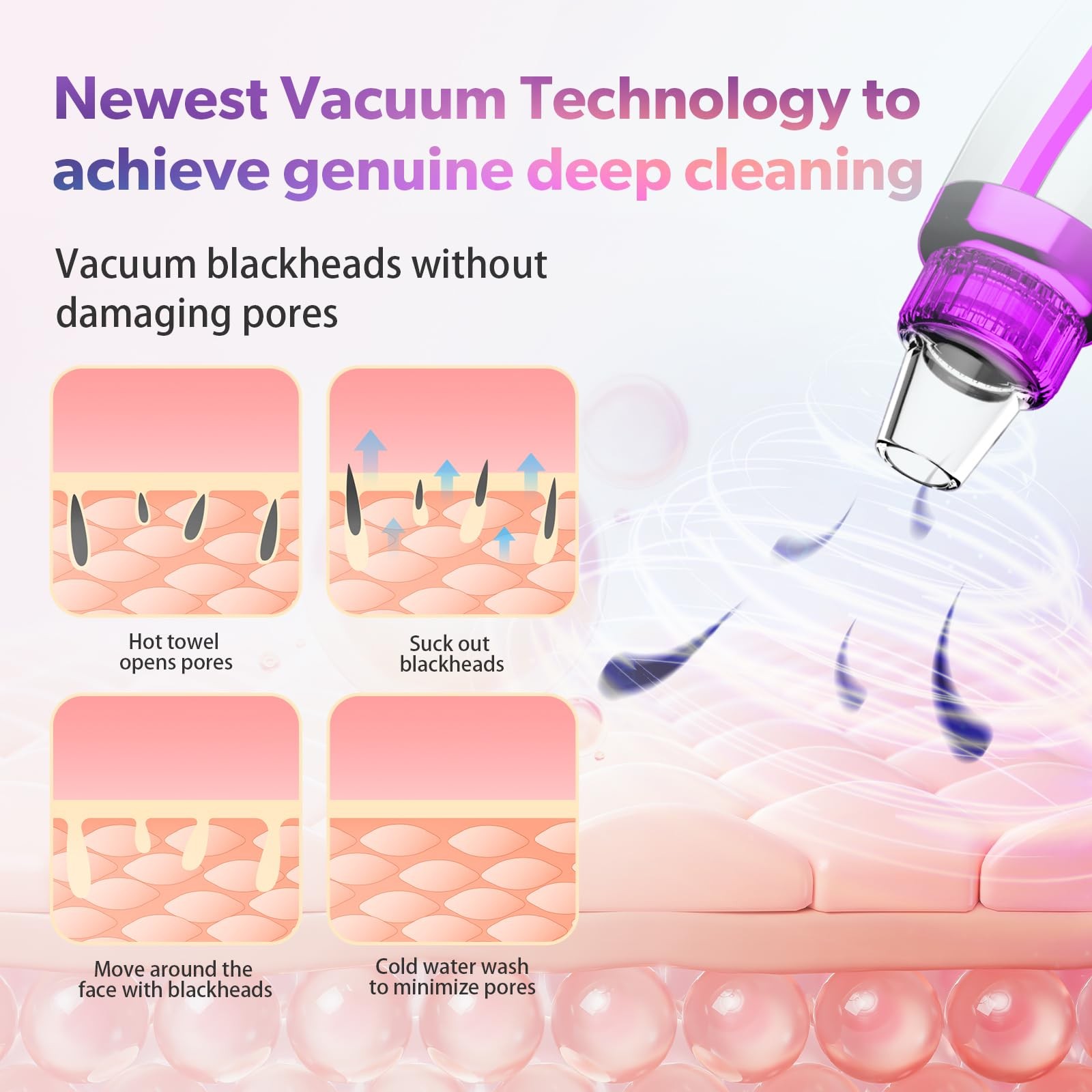 Blackhead Remover Pore Vacuum, 1 Count (Pack of 1), Purple