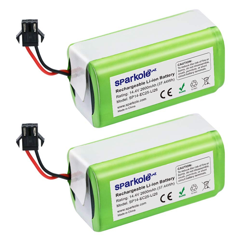 2 Pack 14.4V 2600mAh Replacement Battery for Ecovacs Deebot N79S, N79, DN622….