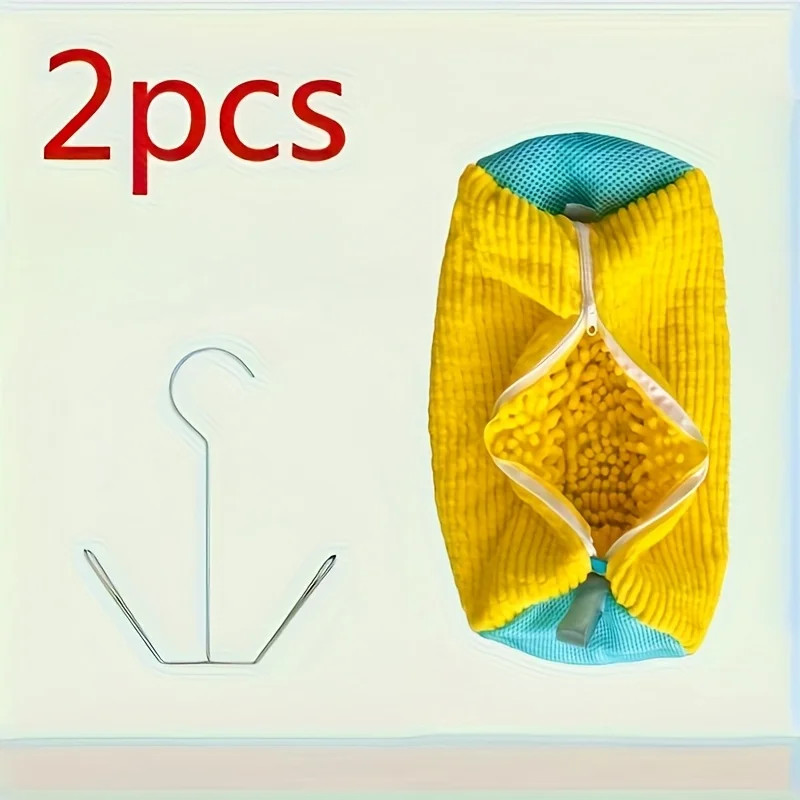 2pcs Set / 39 Cm / 15.35 Inch Shoe Wash Bag + Stainless Steel U-Shaped Anti-Defo